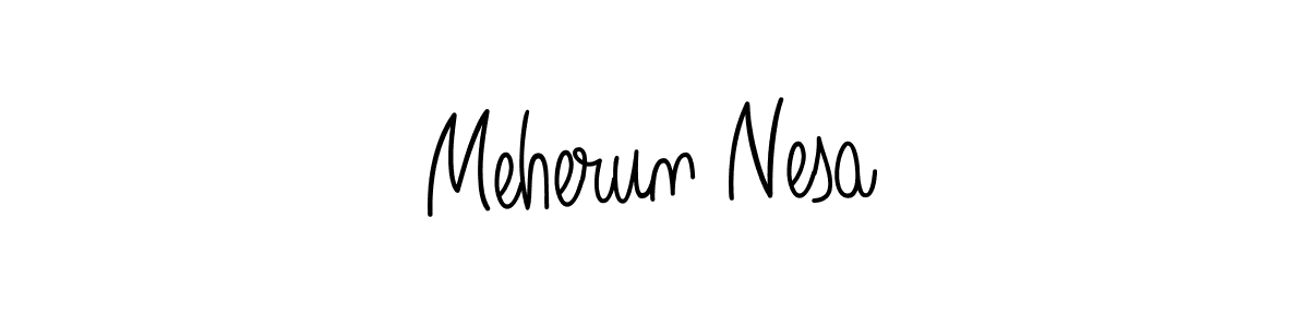 It looks lik you need a new signature style for name Meherun Nesa. Design unique handwritten (Angelique-Rose-font-FFP) signature with our free signature maker in just a few clicks. Meherun Nesa signature style 5 images and pictures png