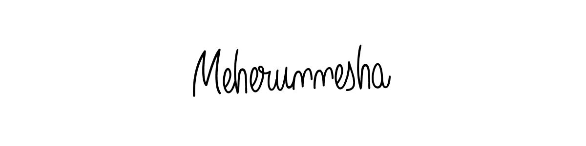 Make a beautiful signature design for name Meherunnesha. With this signature (Angelique-Rose-font-FFP) style, you can create a handwritten signature for free. Meherunnesha signature style 5 images and pictures png