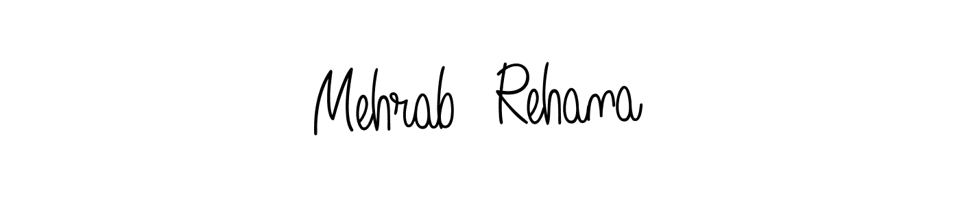 The best way (Angelique-Rose-font-FFP) to make a short signature is to pick only two or three words in your name. The name Mehrab  Rehana include a total of six letters. For converting this name. Mehrab  Rehana signature style 5 images and pictures png