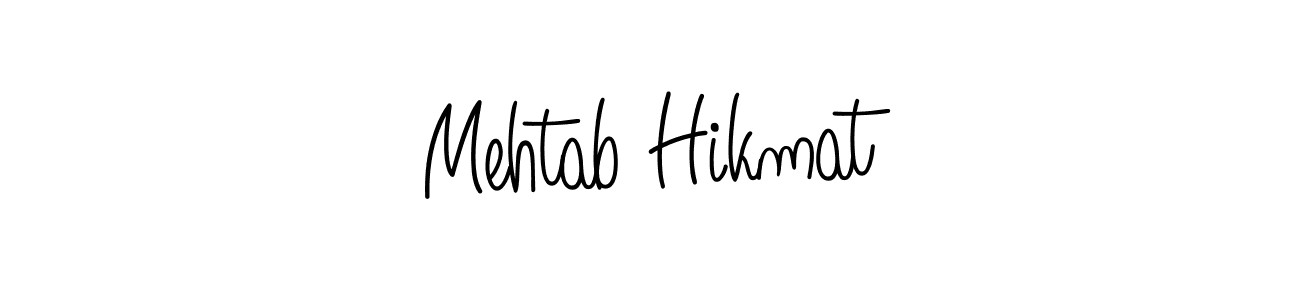 Make a beautiful signature design for name Mehtab Hikmat. With this signature (Angelique-Rose-font-FFP) style, you can create a handwritten signature for free. Mehtab Hikmat signature style 5 images and pictures png
