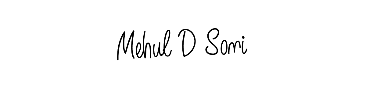 How to make Mehul D Soni name signature. Use Angelique-Rose-font-FFP style for creating short signs online. This is the latest handwritten sign. Mehul D Soni signature style 5 images and pictures png