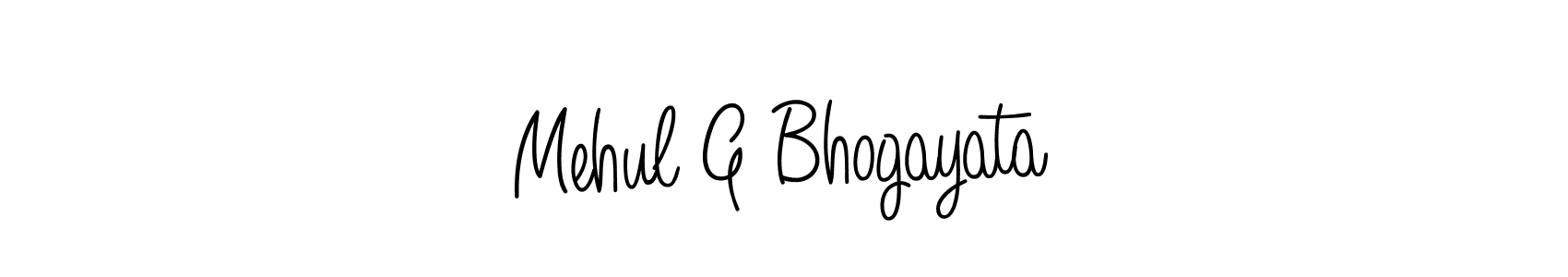 Design your own signature with our free online signature maker. With this signature software, you can create a handwritten (Angelique-Rose-font-FFP) signature for name Mehul G Bhogayata. Mehul G Bhogayata signature style 5 images and pictures png