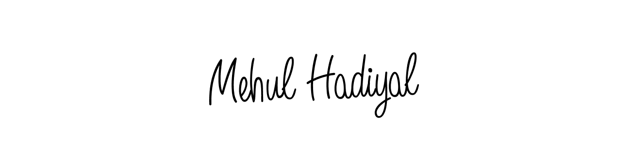 The best way (Angelique-Rose-font-FFP) to make a short signature is to pick only two or three words in your name. The name Mehul Hadiyal include a total of six letters. For converting this name. Mehul Hadiyal signature style 5 images and pictures png