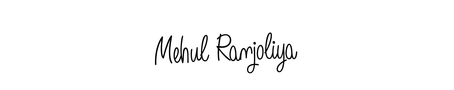 Create a beautiful signature design for name Mehul Ranjoliya. With this signature (Angelique-Rose-font-FFP) fonts, you can make a handwritten signature for free. Mehul Ranjoliya signature style 5 images and pictures png