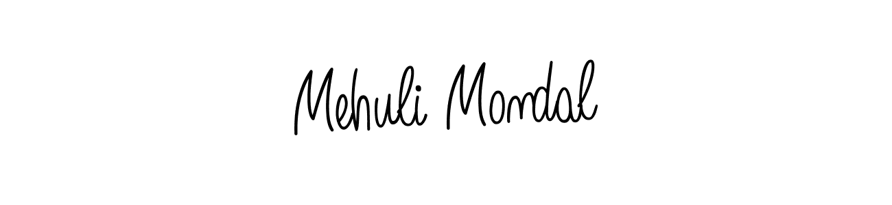 Use a signature maker to create a handwritten signature online. With this signature software, you can design (Angelique-Rose-font-FFP) your own signature for name Mehuli Mondal. Mehuli Mondal signature style 5 images and pictures png