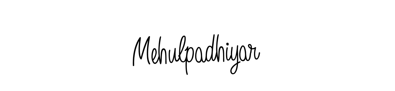 Create a beautiful signature design for name Mehulpadhiyar. With this signature (Angelique-Rose-font-FFP) fonts, you can make a handwritten signature for free. Mehulpadhiyar signature style 5 images and pictures png