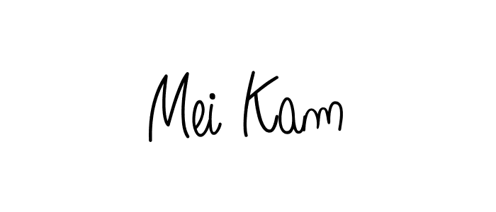 Make a beautiful signature design for name Mei Kam. With this signature (Angelique-Rose-font-FFP) style, you can create a handwritten signature for free. Mei Kam signature style 5 images and pictures png