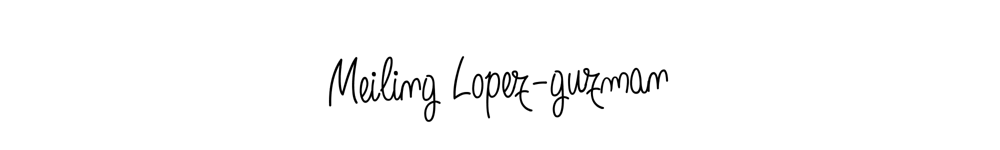 The best way (Angelique-Rose-font-FFP) to make a short signature is to pick only two or three words in your name. The name Meiling Lopez-guzman include a total of six letters. For converting this name. Meiling Lopez-guzman signature style 5 images and pictures png