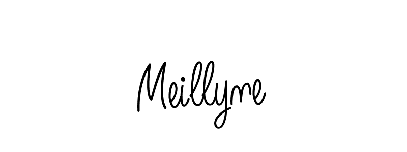Meillyne stylish signature style. Best Handwritten Sign (Angelique-Rose-font-FFP) for my name. Handwritten Signature Collection Ideas for my name Meillyne. Meillyne signature style 5 images and pictures png