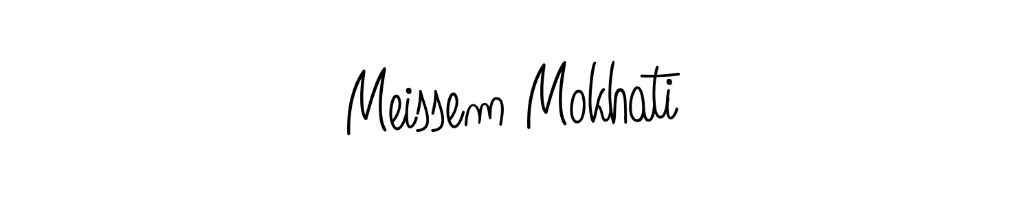 Create a beautiful signature design for name Meissem Mokhati. With this signature (Angelique-Rose-font-FFP) fonts, you can make a handwritten signature for free. Meissem Mokhati signature style 5 images and pictures png