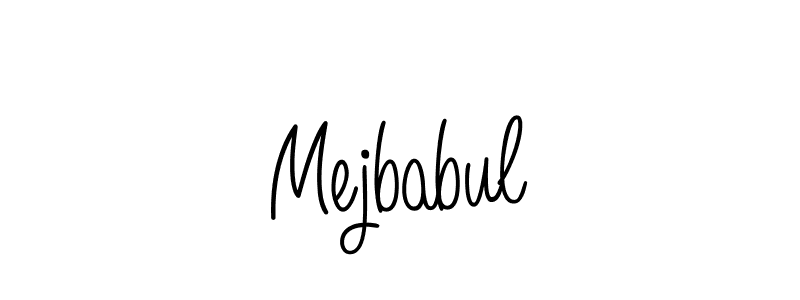 Use a signature maker to create a handwritten signature online. With this signature software, you can design (Angelique-Rose-font-FFP) your own signature for name Mejbabul. Mejbabul signature style 5 images and pictures png
