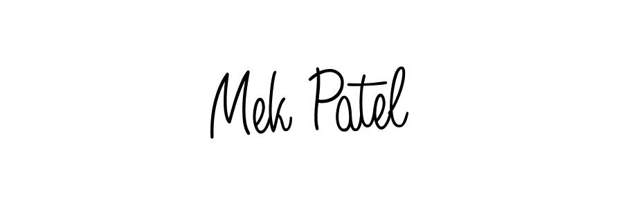 Mek Patel stylish signature style. Best Handwritten Sign (Angelique-Rose-font-FFP) for my name. Handwritten Signature Collection Ideas for my name Mek Patel. Mek Patel signature style 5 images and pictures png