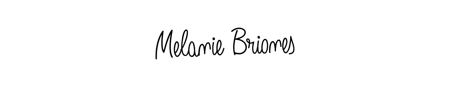 Melanie Briones stylish signature style. Best Handwritten Sign (Angelique-Rose-font-FFP) for my name. Handwritten Signature Collection Ideas for my name Melanie Briones. Melanie Briones signature style 5 images and pictures png