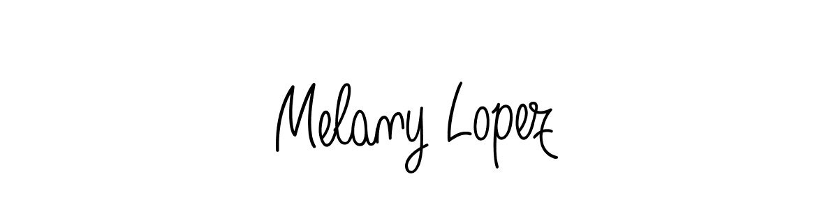 You should practise on your own different ways (Angelique-Rose-font-FFP) to write your name (Melany Lopez) in signature. don't let someone else do it for you. Melany Lopez signature style 5 images and pictures png