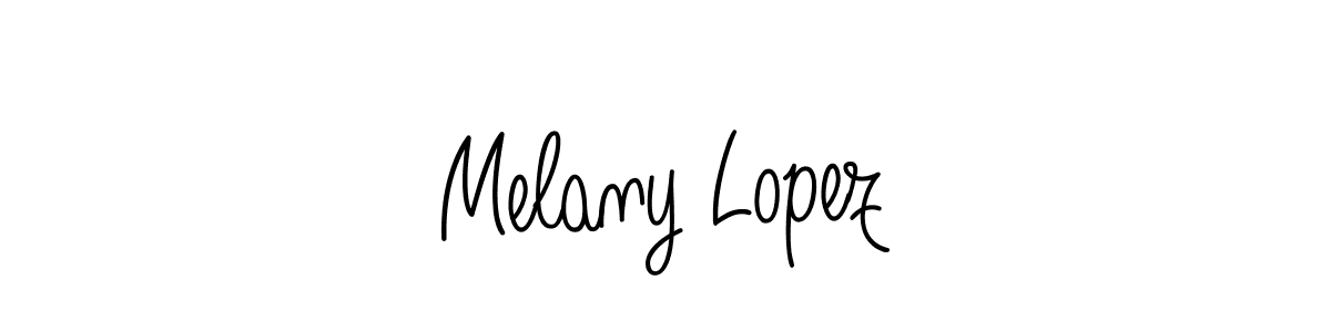 How to make Melany Lopez name signature. Use Angelique-Rose-font-FFP style for creating short signs online. This is the latest handwritten sign. Melany Lopez signature style 5 images and pictures png