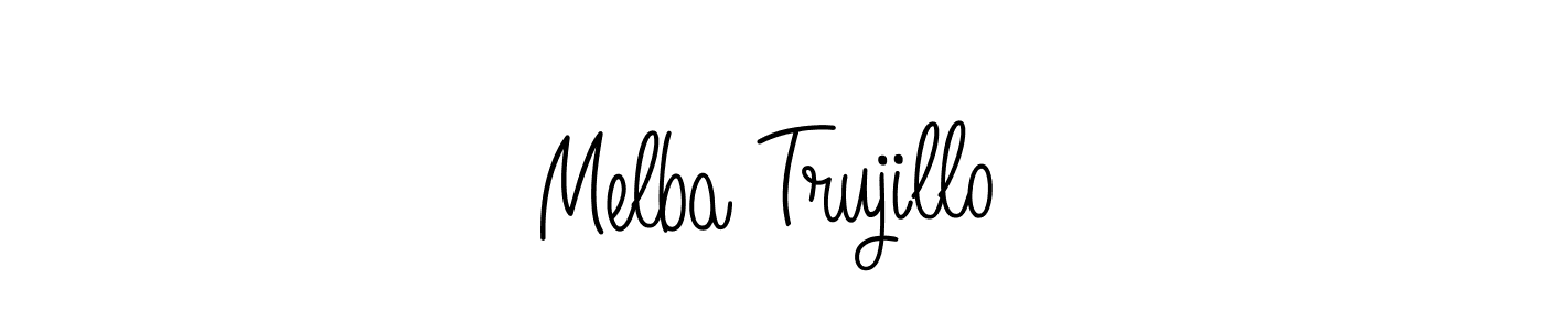 Angelique-Rose-font-FFP is a professional signature style that is perfect for those who want to add a touch of class to their signature. It is also a great choice for those who want to make their signature more unique. Get Melba Trujillo name to fancy signature for free. Melba Trujillo signature style 5 images and pictures png