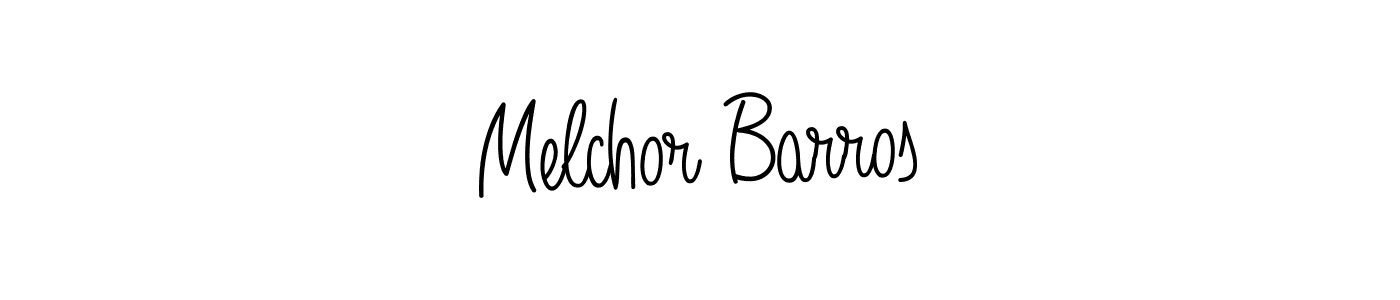 How to make Melchor Barros name signature. Use Angelique-Rose-font-FFP style for creating short signs online. This is the latest handwritten sign. Melchor Barros signature style 5 images and pictures png