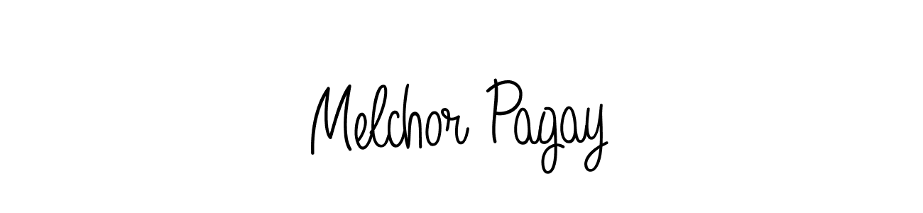 How to make Melchor Pagay name signature. Use Angelique-Rose-font-FFP style for creating short signs online. This is the latest handwritten sign. Melchor Pagay signature style 5 images and pictures png