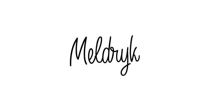 Design your own signature with our free online signature maker. With this signature software, you can create a handwritten (Angelique-Rose-font-FFP) signature for name Meldryk. Meldryk signature style 5 images and pictures png