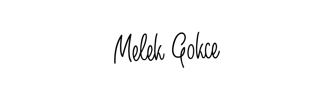 The best way (Angelique-Rose-font-FFP) to make a short signature is to pick only two or three words in your name. The name Melek Gokce include a total of six letters. For converting this name. Melek Gokce signature style 5 images and pictures png
