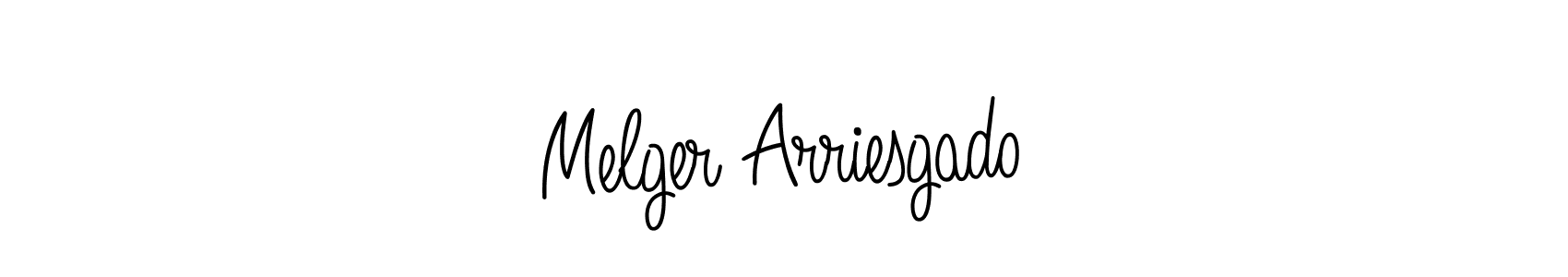 How to make Melger Arriesgado name signature. Use Angelique-Rose-font-FFP style for creating short signs online. This is the latest handwritten sign. Melger Arriesgado signature style 5 images and pictures png