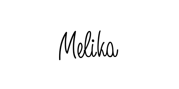 You should practise on your own different ways (Angelique-Rose-font-FFP) to write your name (Melika) in signature. don't let someone else do it for you. Melika signature style 5 images and pictures png