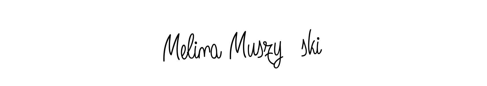 How to make Melina Muszyński name signature. Use Angelique-Rose-font-FFP style for creating short signs online. This is the latest handwritten sign. Melina Muszyński signature style 5 images and pictures png