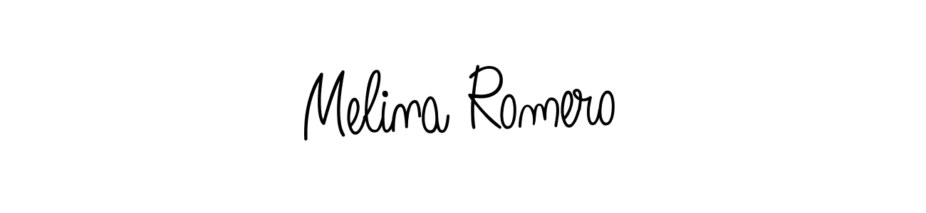 How to make Melina Romero name signature. Use Angelique-Rose-font-FFP style for creating short signs online. This is the latest handwritten sign. Melina Romero signature style 5 images and pictures png