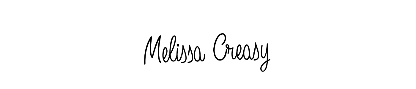 Make a beautiful signature design for name Melissa Creasy. With this signature (Angelique-Rose-font-FFP) style, you can create a handwritten signature for free. Melissa Creasy signature style 5 images and pictures png