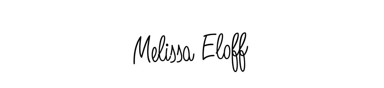 Melissa Eloff stylish signature style. Best Handwritten Sign (Angelique-Rose-font-FFP) for my name. Handwritten Signature Collection Ideas for my name Melissa Eloff. Melissa Eloff signature style 5 images and pictures png