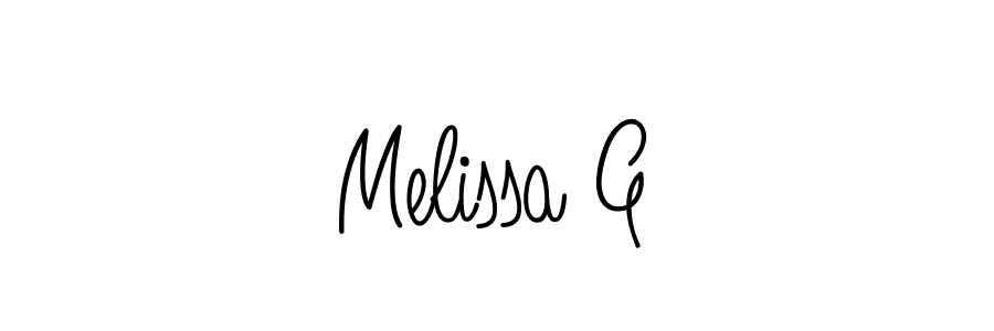 Design your own signature with our free online signature maker. With this signature software, you can create a handwritten (Angelique-Rose-font-FFP) signature for name Melissa G. Melissa G signature style 5 images and pictures png