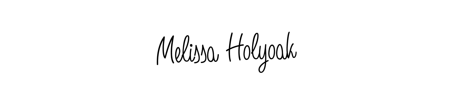 The best way (Angelique-Rose-font-FFP) to make a short signature is to pick only two or three words in your name. The name Melissa Holyoak include a total of six letters. For converting this name. Melissa Holyoak signature style 5 images and pictures png