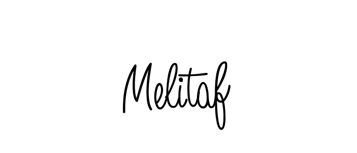 Use a signature maker to create a handwritten signature online. With this signature software, you can design (Angelique-Rose-font-FFP) your own signature for name Melitaf. Melitaf signature style 5 images and pictures png