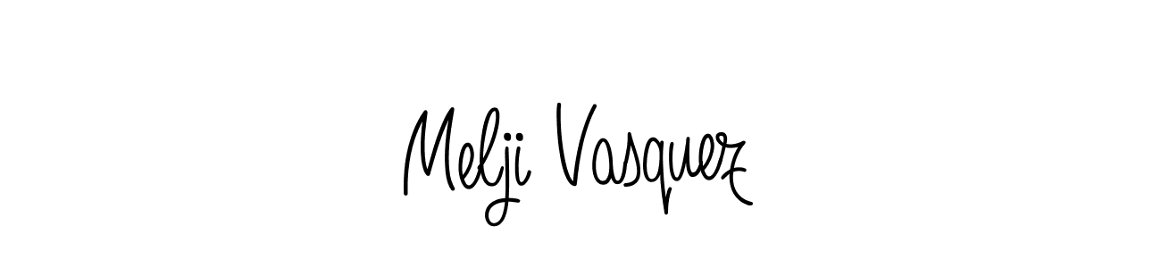 Check out images of Autograph of Melji Vasquez name. Actor Melji Vasquez Signature Style. Angelique-Rose-font-FFP is a professional sign style online. Melji Vasquez signature style 5 images and pictures png