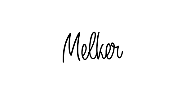 Make a beautiful signature design for name Melker. With this signature (Angelique-Rose-font-FFP) style, you can create a handwritten signature for free. Melker signature style 5 images and pictures png