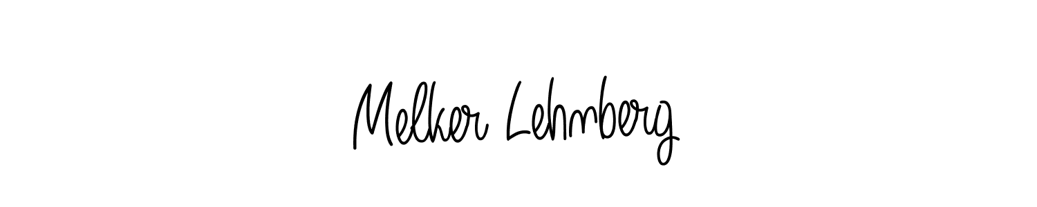 Use a signature maker to create a handwritten signature online. With this signature software, you can design (Angelique-Rose-font-FFP) your own signature for name Melker Lehnberg. Melker Lehnberg signature style 5 images and pictures png