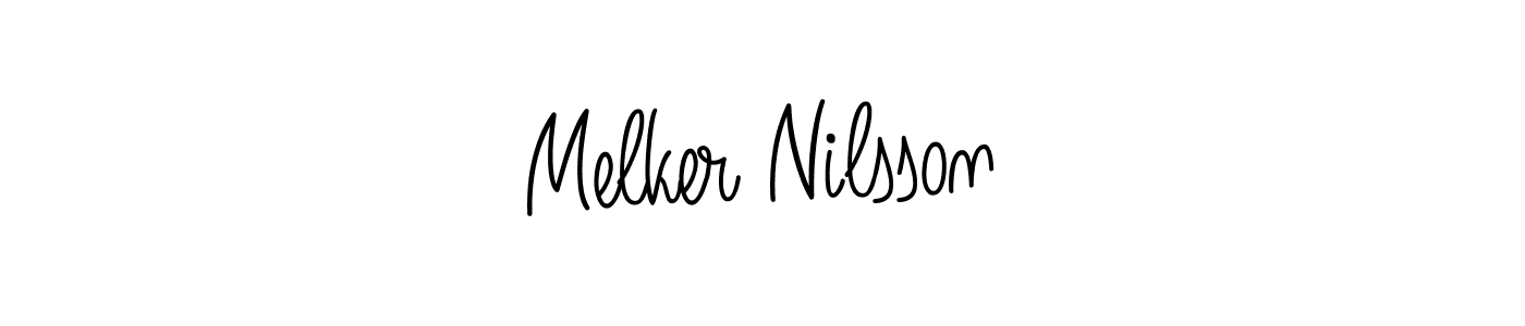 Design your own signature with our free online signature maker. With this signature software, you can create a handwritten (Angelique-Rose-font-FFP) signature for name Melker Nilsson. Melker Nilsson signature style 5 images and pictures png