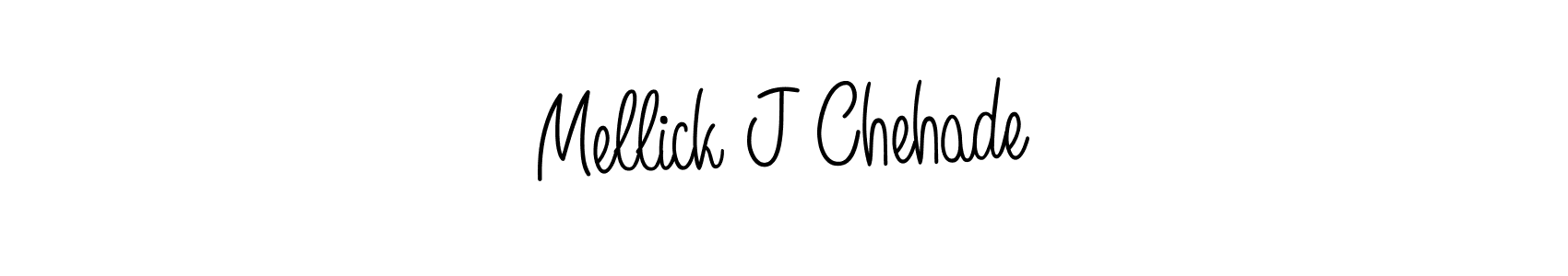 The best way (Angelique-Rose-font-FFP) to make a short signature is to pick only two or three words in your name. The name Mellick J Chehade include a total of six letters. For converting this name. Mellick J Chehade signature style 5 images and pictures png