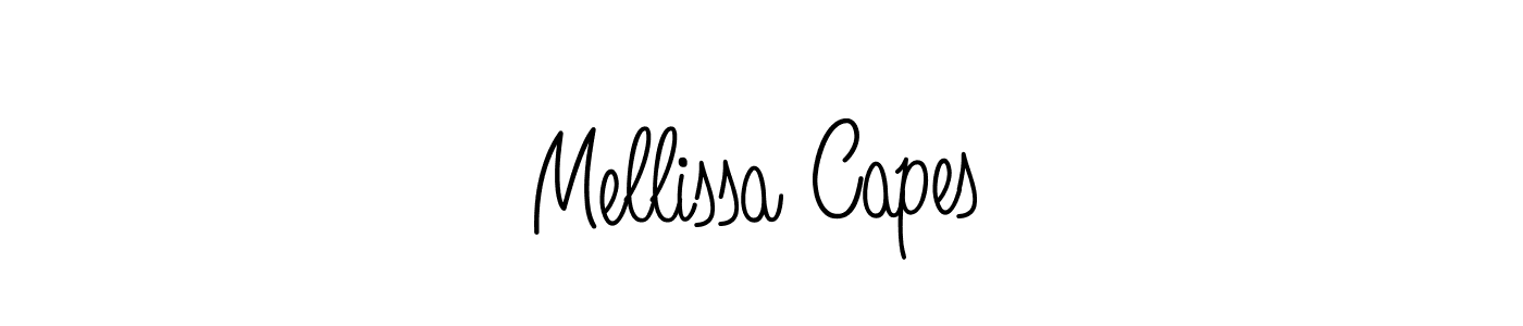 You should practise on your own different ways (Angelique-Rose-font-FFP) to write your name (Mellissa Capes) in signature. don't let someone else do it for you. Mellissa Capes signature style 5 images and pictures png