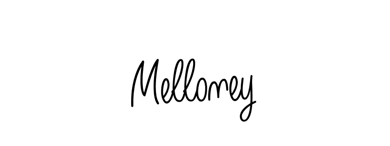 Use a signature maker to create a handwritten signature online. With this signature software, you can design (Angelique-Rose-font-FFP) your own signature for name Melloney. Melloney signature style 5 images and pictures png