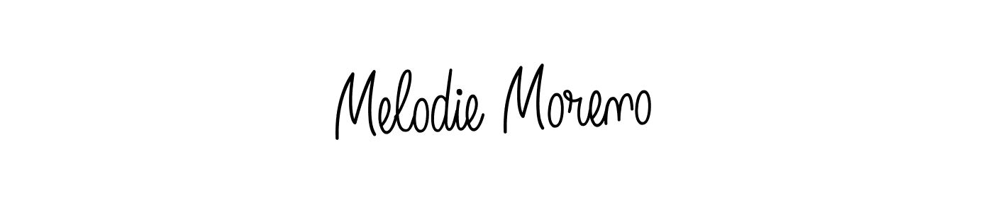 How to make Melodie Moreno name signature. Use Angelique-Rose-font-FFP style for creating short signs online. This is the latest handwritten sign. Melodie Moreno signature style 5 images and pictures png