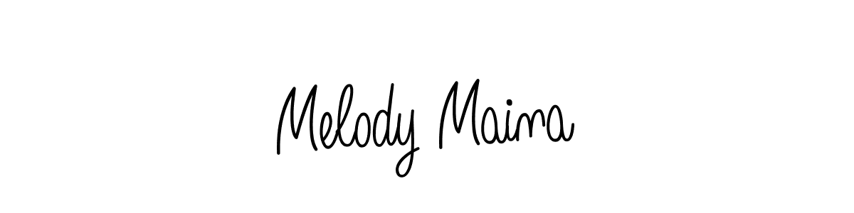 Use a signature maker to create a handwritten signature online. With this signature software, you can design (Angelique-Rose-font-FFP) your own signature for name Melody Maina. Melody Maina signature style 5 images and pictures png