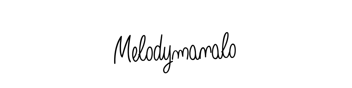 You should practise on your own different ways (Angelique-Rose-font-FFP) to write your name (Melodymanalo) in signature. don't let someone else do it for you. Melodymanalo signature style 5 images and pictures png