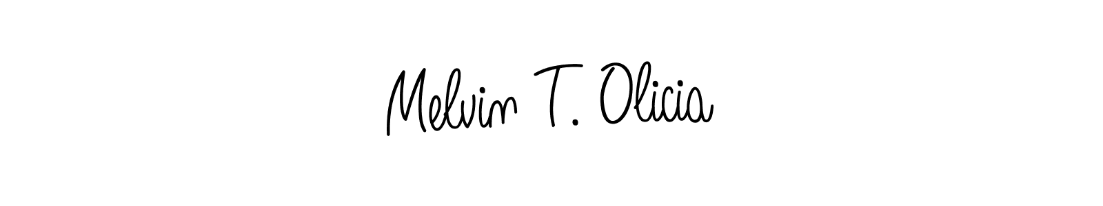 Make a beautiful signature design for name Melvin T. Olicia. With this signature (Angelique-Rose-font-FFP) style, you can create a handwritten signature for free. Melvin T. Olicia signature style 5 images and pictures png