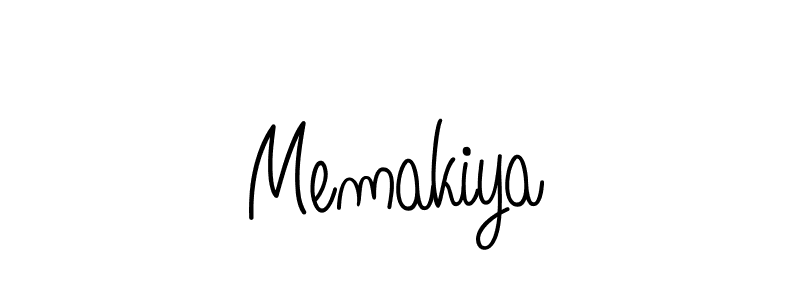 Use a signature maker to create a handwritten signature online. With this signature software, you can design (Angelique-Rose-font-FFP) your own signature for name Memakiya. Memakiya signature style 5 images and pictures png