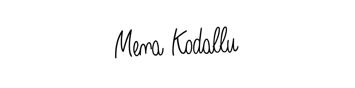 The best way (Angelique-Rose-font-FFP) to make a short signature is to pick only two or three words in your name. The name Mena Kodallu include a total of six letters. For converting this name. Mena Kodallu signature style 5 images and pictures png