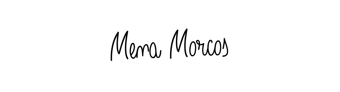 The best way (Angelique-Rose-font-FFP) to make a short signature is to pick only two or three words in your name. The name Mena Morcos include a total of six letters. For converting this name. Mena Morcos signature style 5 images and pictures png
