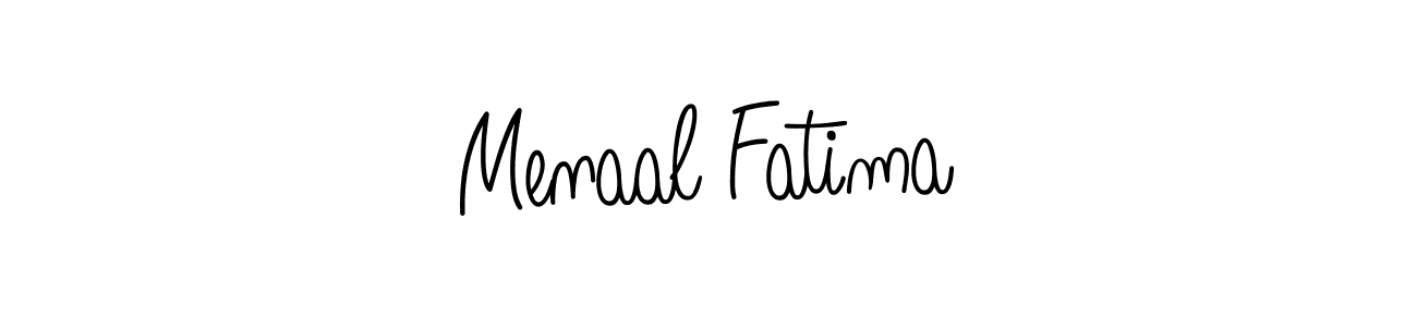 Angelique-Rose-font-FFP is a professional signature style that is perfect for those who want to add a touch of class to their signature. It is also a great choice for those who want to make their signature more unique. Get Menaal Fatima name to fancy signature for free. Menaal Fatima signature style 5 images and pictures png