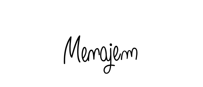 Make a beautiful signature design for name Menajem. With this signature (Angelique-Rose-font-FFP) style, you can create a handwritten signature for free. Menajem signature style 5 images and pictures png