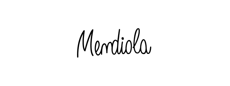 How to make Mendiola name signature. Use Angelique-Rose-font-FFP style for creating short signs online. This is the latest handwritten sign. Mendiola signature style 5 images and pictures png